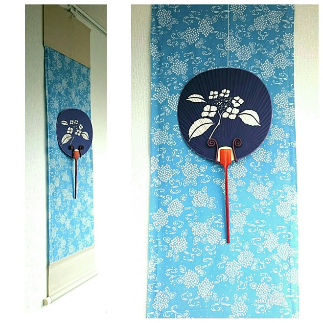 透かし模様 壁飾り 布物 都うちわ 長柄うちわ などのインテリア実例 06 14 16 38 45 Roomclip ルームクリップ