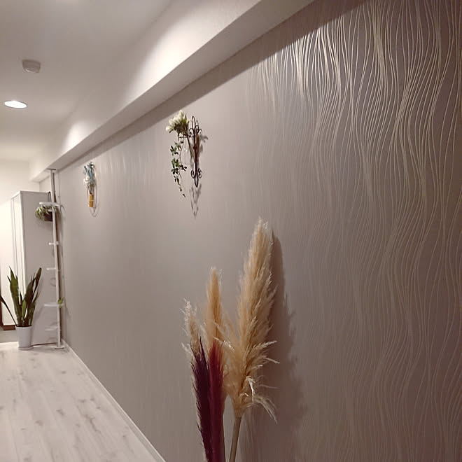 玄関 入り口 幾何学模様 ドライフラワー 照明 シンプルモダン などのインテリア実例 22 02 23 14 11 33 Roomclip ルームクリップ