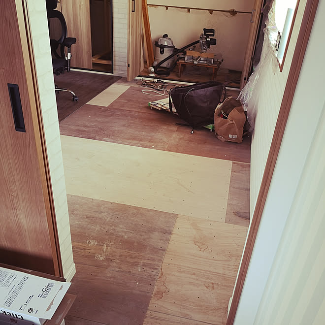 Diy 床張り替えdiy クリックフロアーズ 部屋全体のインテリア実例 05 11 56 06 Roomclip ルームクリップ