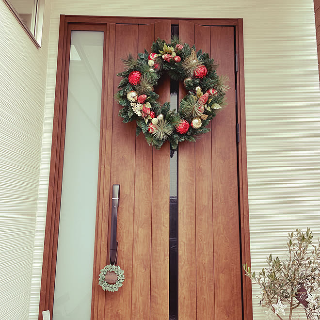 クリスマスリース コストコ 玄関 入り口のインテリア実例 21 12 24 12 46 29 Roomclip ルームクリップ