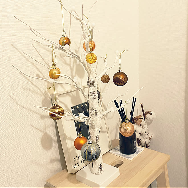 白樺ツリー/クリスマスディスプレイ/クリスマス/クリスマスツリー/100均...などのインテリア実例 - 2019-11-12 21:02:37