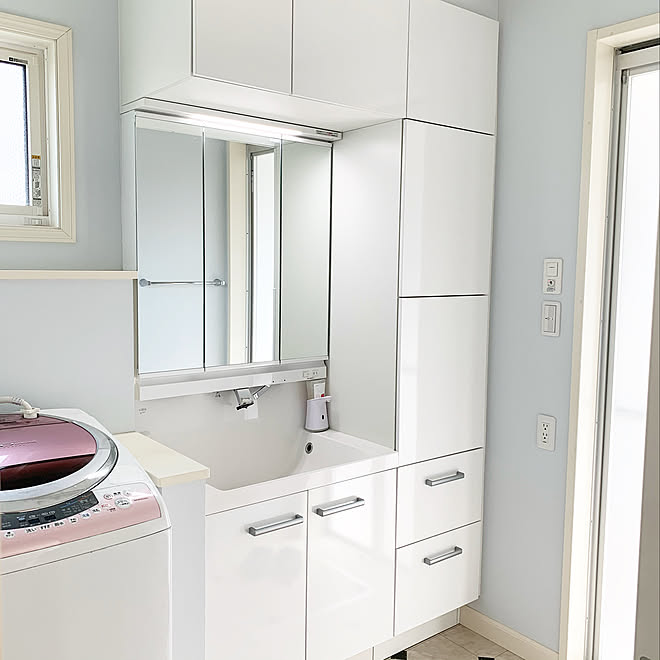 洗面所収納 トールキャビネット 洗面台 Lixil 洗面所 などのインテリア実例 02 02 12 21 08 Roomclip ルームクリップ