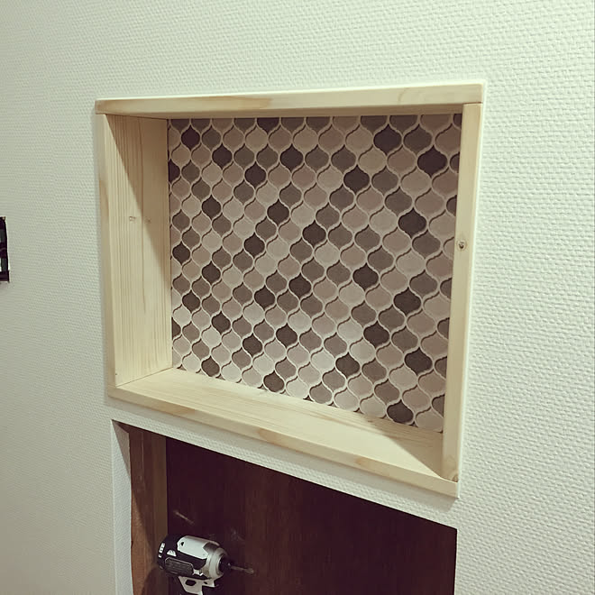 バス/トイレ/棚制作/DIY/脱衣場/リメイクシートのインテリア実例 20190216 155425 ｜ RoomClip（ルーム