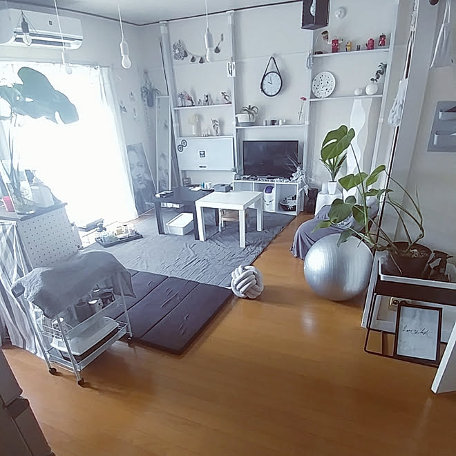 リビング グレー 団地でも諦めない 白黒 モノトーン などのインテリア実例 19 07 17 13 25 08 Roomclip ルームクリップ