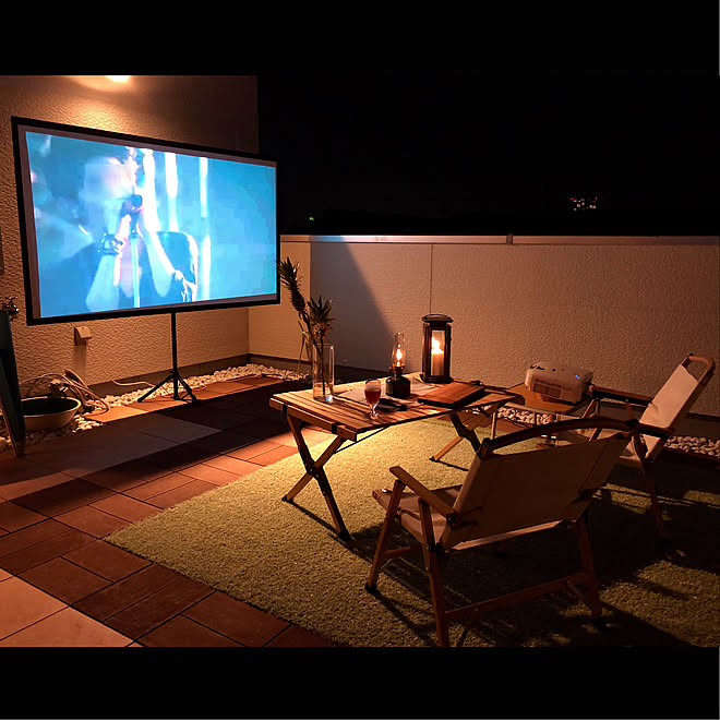 屋上ライフ 屋上 ホームシアター プロジェクター エプソンのホームプロジェクター などのインテリア実例 18 10 02 23 43 Roomclip ルームクリップ