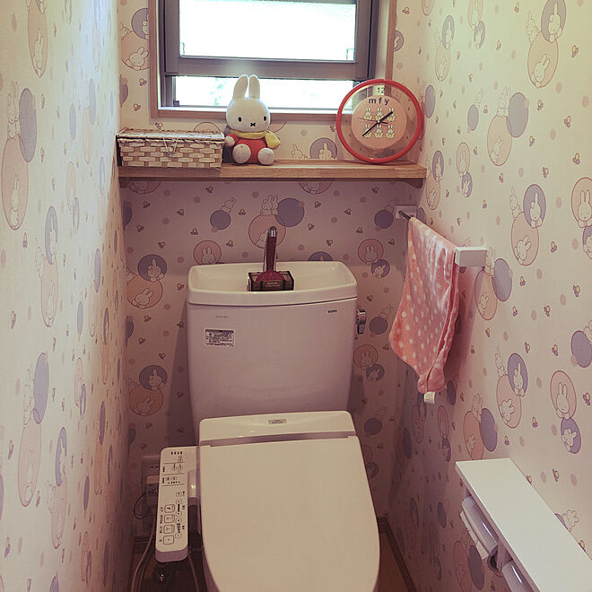 リリカラ壁紙 トイレ ミッフィー バス トイレのインテリア実例 19 07 10 11 36 53 Roomclip ルームクリップ