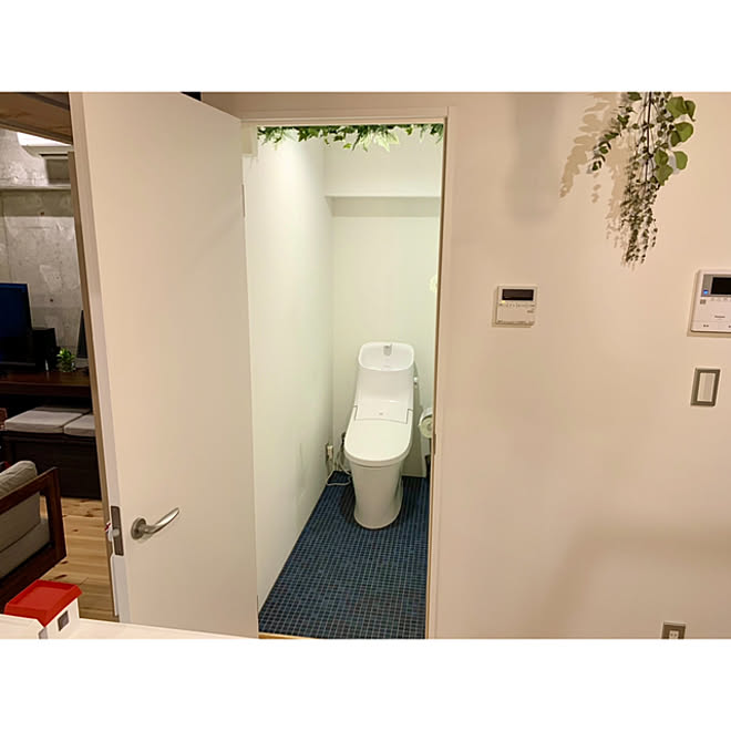 シンプル フェイクグリーン トイレのインテリア 観葉植物 Ikea などのインテリア実例 11 00 15 Roomclip ルームクリップ