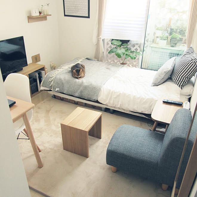 ワンルーム 狭い 部屋全体 一人暮らし 賃貸 Simple などのインテリア実例 15 04 10 00 12 56 Roomclip ルームクリップ