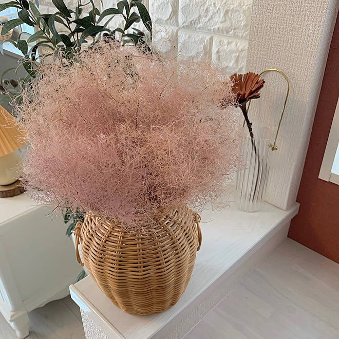 スモークツリー ドライフラワー ラタン リビングのインテリア実例 10 31 00 06 42 Roomclip ルームクリップ