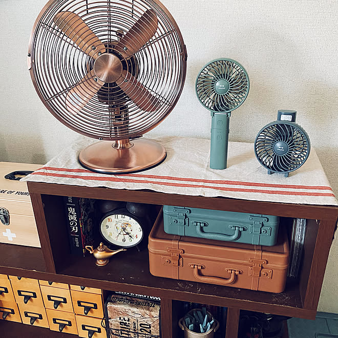ハンディファン ブルーノ メタル扇風機 扇風機 男の子と暮らす などのインテリア実例 21 07 21 16 41 33 Roomclip ルームクリップ