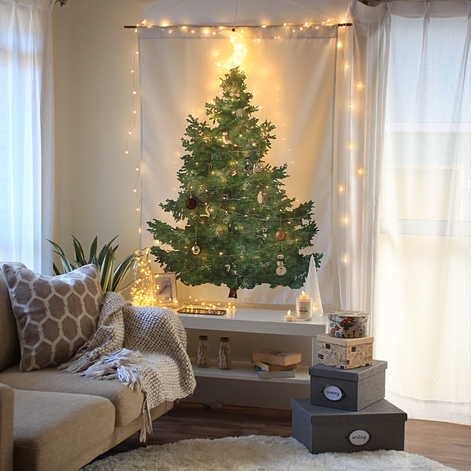 クリスマス 海外インテリアに憧れる クリスマスタペストリー クリスマスパーティー おうちカフェ などのインテリア実例 10 19 18 40 18 Roomclip ルームクリップ