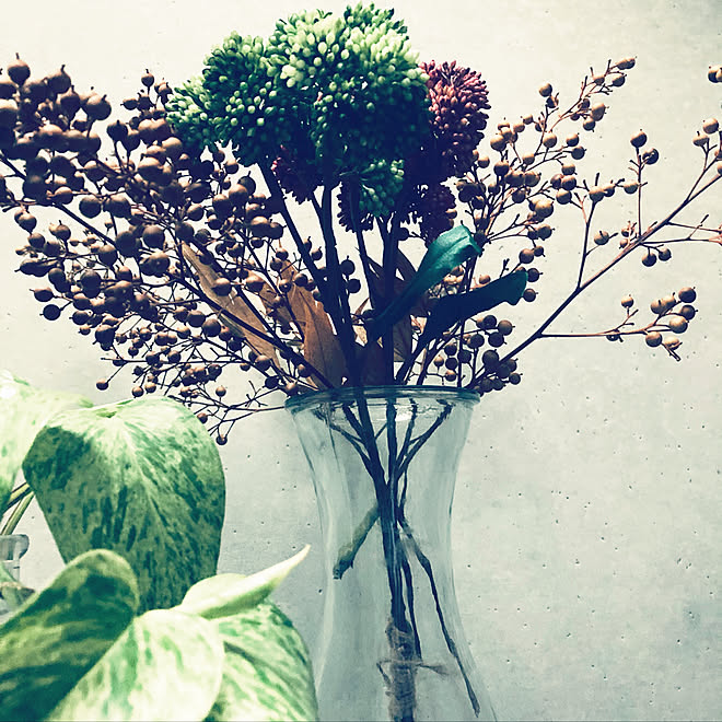 ダイソー花瓶0円 ダイソーのフェイクグリーン ダイソー 玄関 入り口のインテリア実例 21 03 04 16 00 05 Roomclip ルームクリップ