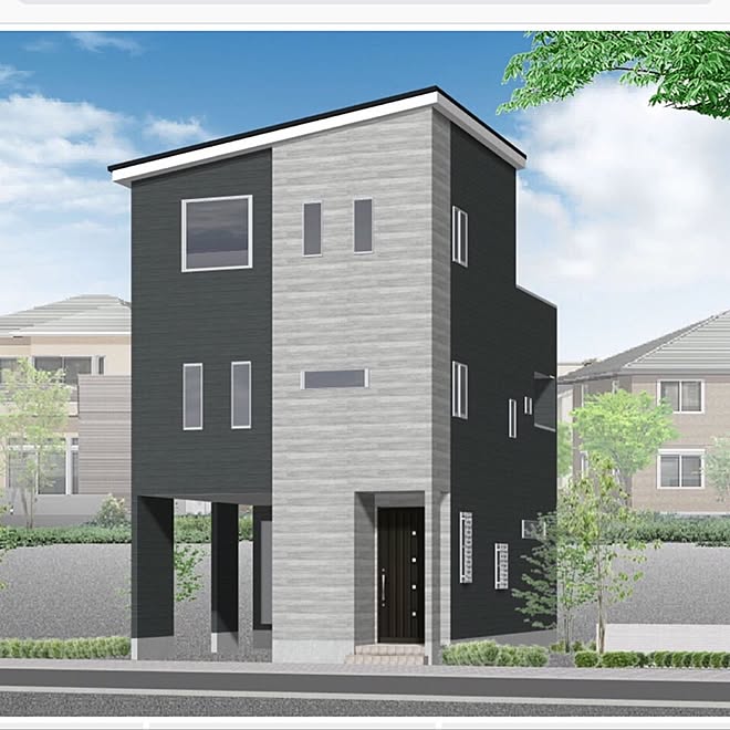 部屋全体 施工例 新築建築中 片流れ屋根 三階建て などのインテリア実例 17 03 24 23 09 10 Roomclip ルームクリップ