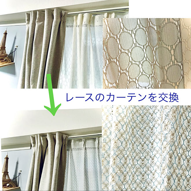 海外インテリアに憧れる レースカーテン ニトリ 夏の模様替え 賃貸でも諦めない などのインテリア実例 21 07 22 16 35 59 Roomclip ルームクリップ