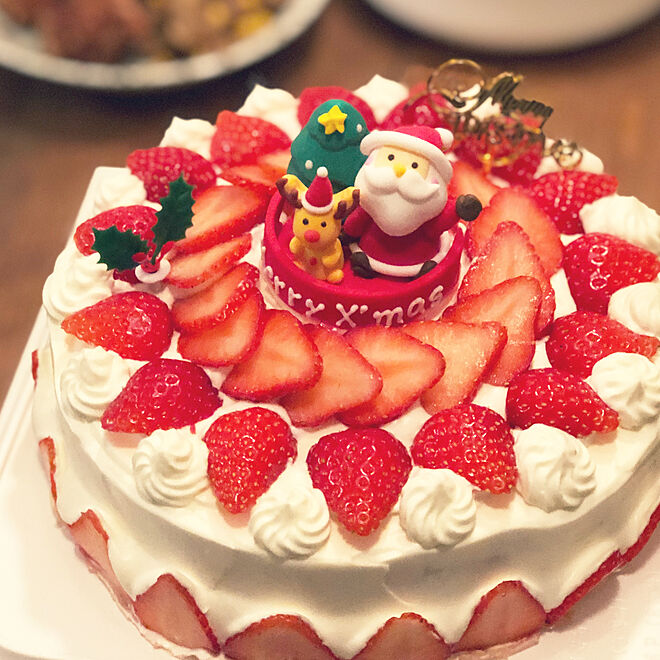 いちご カルディ 手作りケーキ クリスマスケーキ いちごのケーキ などのインテリア実例 19 12 25 16 07 37 Roomclip ルームクリップ