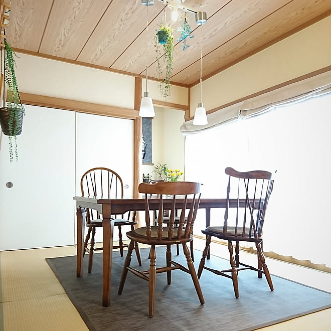 部屋全体 ダイニング 和室 和室ダイニング ヴィンテージチェア などのインテリア実例 19 08 08 15 05 01 Roomclip ルームクリップ