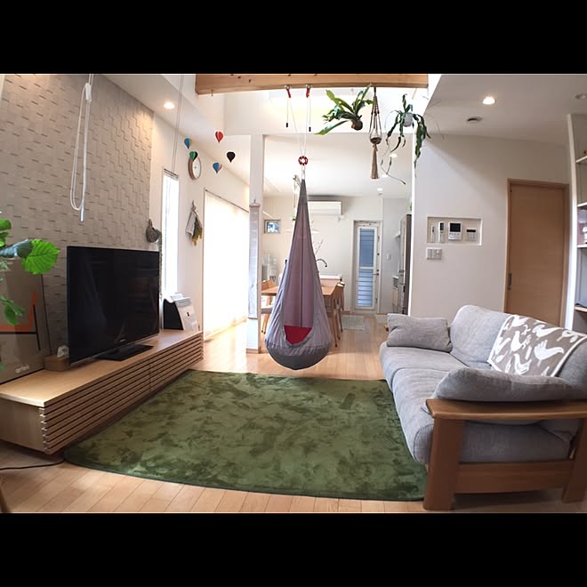 リビング/ハンギングシート/artek/ウンベラータ/吹き抜け...などのインテリア実例 - 2016-03-18 23:38:26