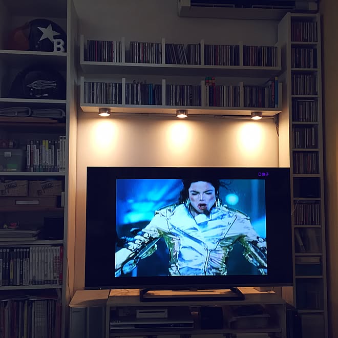 リビング/IKEA照明/Michael Jackson/IKEAの棚/テレビ周りのインテリア実例 20160419 125746