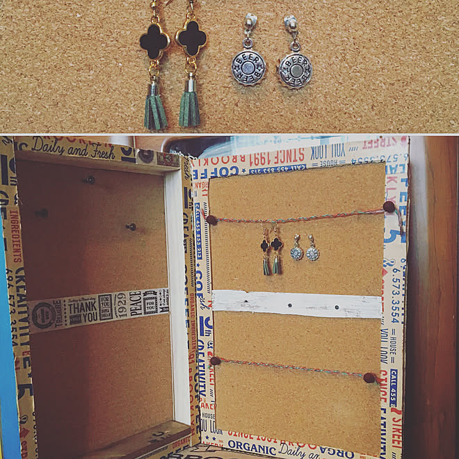 リビング 可愛いチャーム タッセルチャーム アクセサリーディスプレイdiy 手作りピアス などのインテリア実例 18 05 30 14 15 Roomclip ルームクリップ