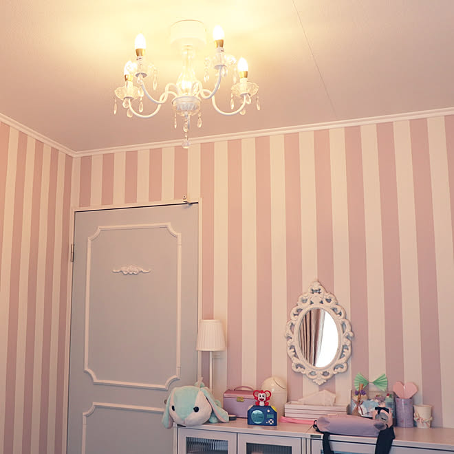 コレ Diyしたよ Diy 姫系 娘の部屋 ドアリメイク などのインテリア実例 05 09 16 15 16 Roomclip ルームクリップ