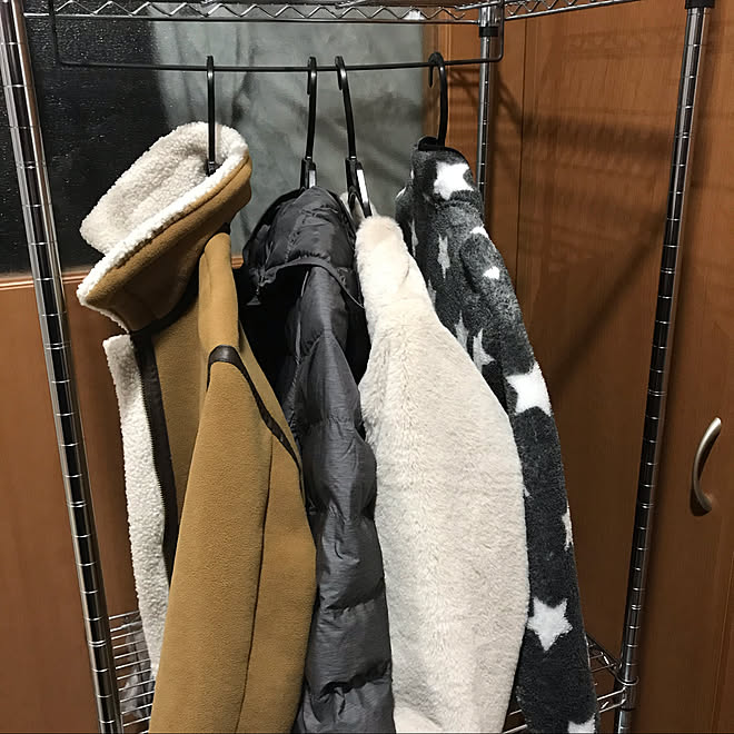 上着掛け ジャンバー ハンガーラック スチールラック Diy などのインテリア実例 12 17 08 35 Roomclip ルームクリップ