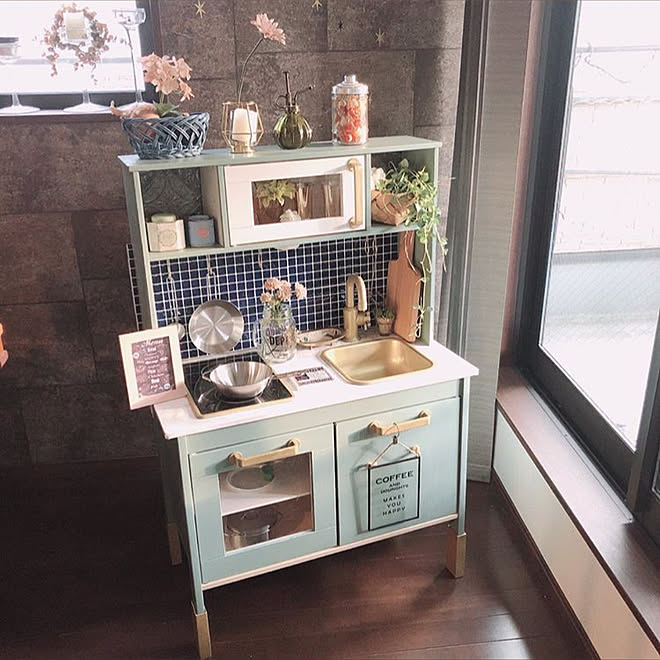 おままごとキッチンdiy おままごとキッチン カフェ風 Ikea Diy などのインテリア実例 01 32 58 Roomclip ルームクリップ