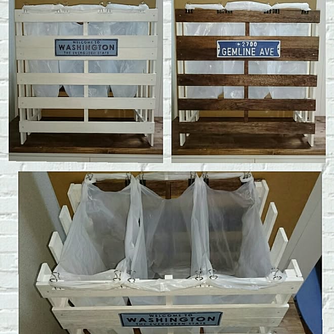 ゴミ箱 すのこ ゴミ箱 分別 Diy 100均 などのインテリア実例 17 01 11 13 11 25 Roomclip ルームクリップ