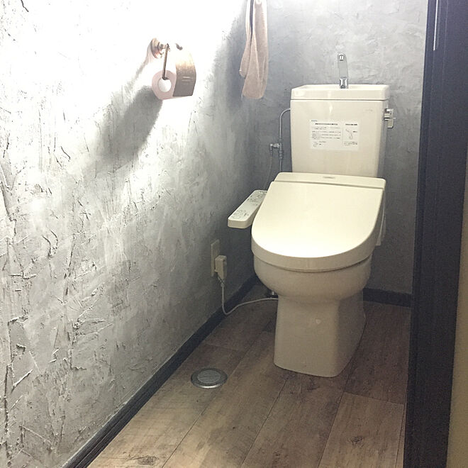バス トイレ グレー クッションフロア 漆喰の壁 壁紙 などのインテリア実例 18 06 13 12 52 23 Roomclip ルームクリップ