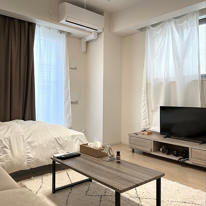 北欧 グレー ホワイト 一人暮らしの部屋 ローテーブル ナチュラル などのインテリア実例 21 12 03 56 43 Roomclip ルームクリップ