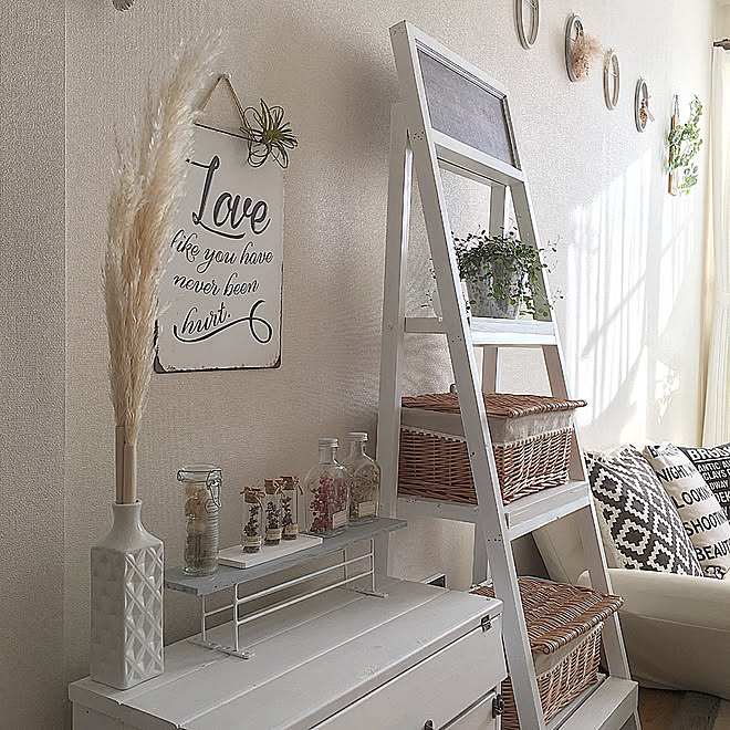 ドライフラワー瓶詰め かご収納 パンパスグラス 100均 100均インテリア などのインテリア実例 19 11 23 11 26 55 Roomclip ルームクリップ