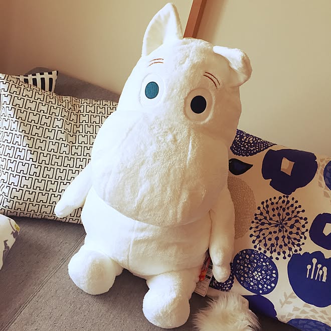 リビング ムーミン特大ぬいぐるみ ムーミン大好き ムーミン ムーミングッズのインテリア実例 15 07 09 11 56 03 Roomclip ルームクリップ