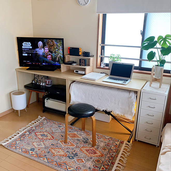 賃貸インテリア テレビ周り Pcデスク パソコンスペース 狭い家 などのインテリア実例 21 12 10 14 06 43 Roomclip ルームクリップ