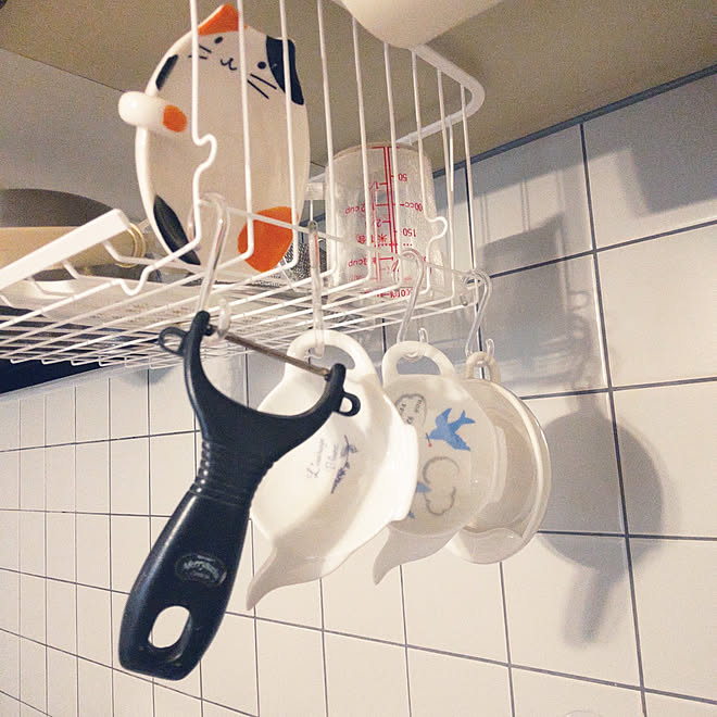 キッチン 猫が覗いてる ティーバッグトレイ お玉置き 収納 などのインテリア実例 22 03 07 21 29 35 Roomclip ルームクリップ