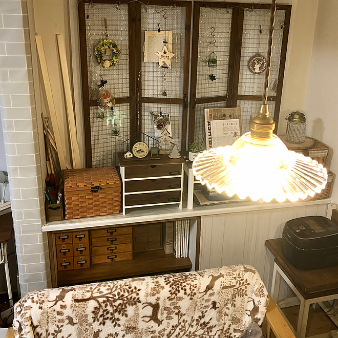 サリュのパーテーション可愛いです オープン収納 Diy途中過程 収納見直し リフォーム リノベーション などのインテリア実例 21 10 27 53 49 Roomclip ルームクリップ