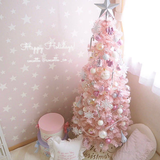 部屋全体 クリスマス Francfranc パステルカラー ピンクインテリア などのインテリア実例 17 11 15 13 37 03 Roomclip ルームクリップ