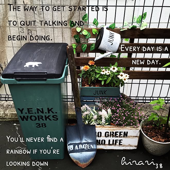 ベッド周り 発泡スチロールで手作りプランター ペイントしました ゴミ箱 Rc兵庫支部 などのインテリア実例 15 07 03 15 10 35 Roomclip ルームクリップ