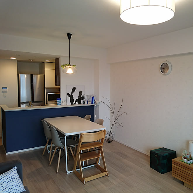 部屋全体/リビングダイニング/照明/IKEA/レンガの壁紙...などのインテリア実例 20170802 175959