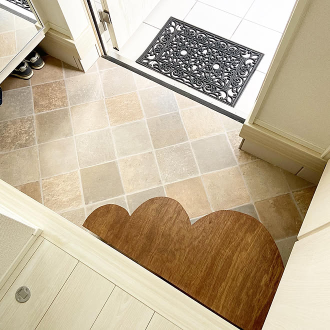 建売住宅 サンゲツクッションフロア タイル クッションフロア 踏み台diy などのインテリア実例 19 11 11 36 18 Roomclip ルームクリップ