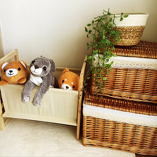 ぬいぐるみ収納 カゴ 購入品 団地 賃貸 Salyu などのインテリア実例 19 06 03 17 54 28 Roomclip ルームクリップ