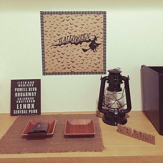 玄関 入り口 ハロウィン 自作ポスター マスキングテープ カッティング