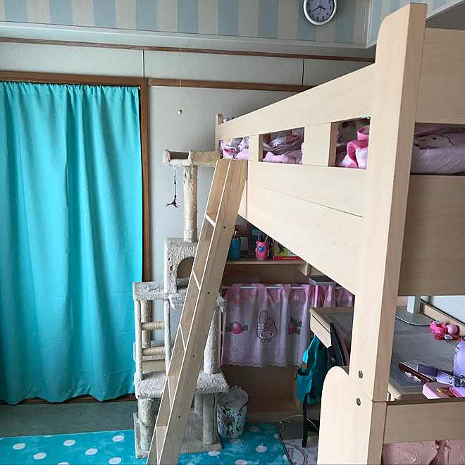 ベッド周り 子供部屋女の子 団地 4畳半のインテリア実例 18 05 07 15 40 46 Roomclip ルームクリップ