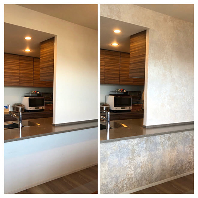 Before After リリカラll5080 リリカラll5079 リリカラ壁紙 カウンター下 などのインテリア実例 21 05 08 17 18 18 Roomclip ルームクリップ