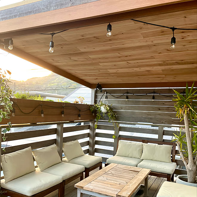 ウッドデッキのある暮らし 海外風インテリア 外構 開放感のある家 屋根 などのインテリア実例 22 04 08 21 12 50 Roomclip ルームクリップ