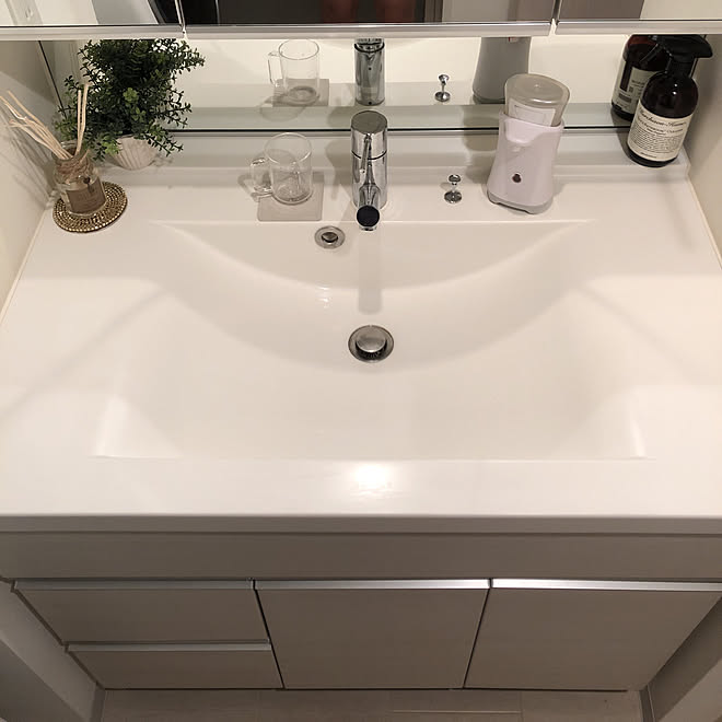 フェイクグリーン 洗面所 観葉植物 Ikea マンション などのインテリア実例 19 06 29 15 35 41 Roomclip ルームクリップ
