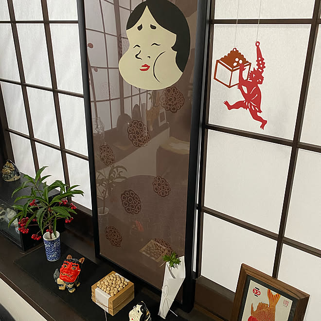 モビール 切り絵 季節を楽しむ暮らし ハンドメイド リビングのインテリア実例 21 01 21 16 47 10 Roomclip ルームクリップ