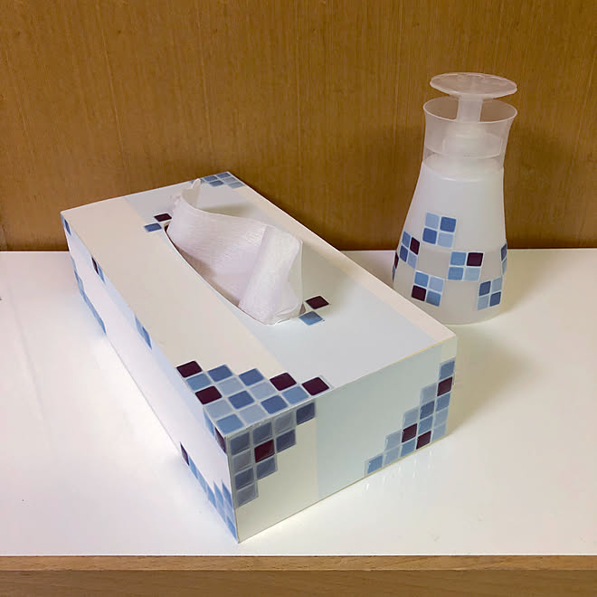 リビング ティッシュボックス リメイク ティッシュケース リメイクシート などのインテリア実例 19 01 23 23 18 Roomclip ルームクリップ