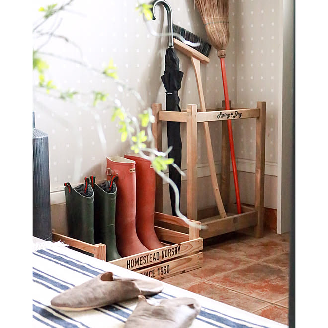 玄関 入り口 ほうき立て 傘立て Diy Diyのある暮らしのインテリア実例 18 05 25 22 50 01 Roomclip ルームクリップ