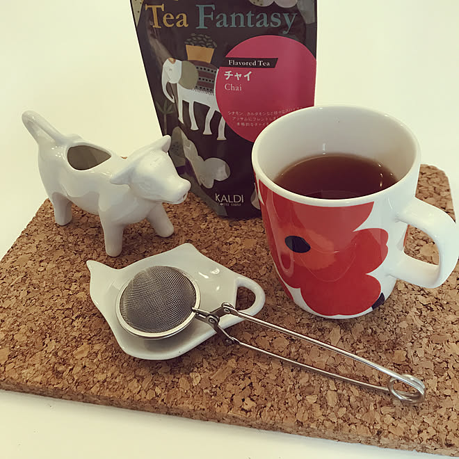 牛のミルクピッチャー マリメッコ マグ カルディ チャイ ティーフィルター などのインテリア実例 19 02 09 17 03 18 Roomclip ルームクリップ