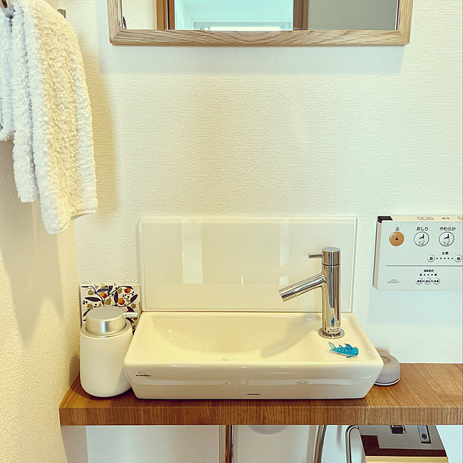 ソープディスペンサー Toto 手洗い付きトイレ 手洗い場 トイレの手洗い場 などのインテリア実例 22 09 08 14 55 Roomclip ルームクリップ