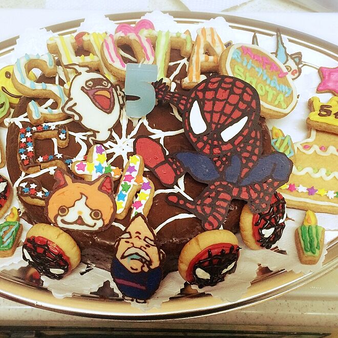 キッチン スパイダーマン 手作りクッキー バースデーケーキ 手作りケーキ などのインテリア実例 16 01 26 08 54 39 Roomclip ルームクリップ